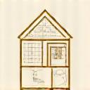 Icône de plan architectural et de maison symbolisant l'agencement et l'ébénisterie